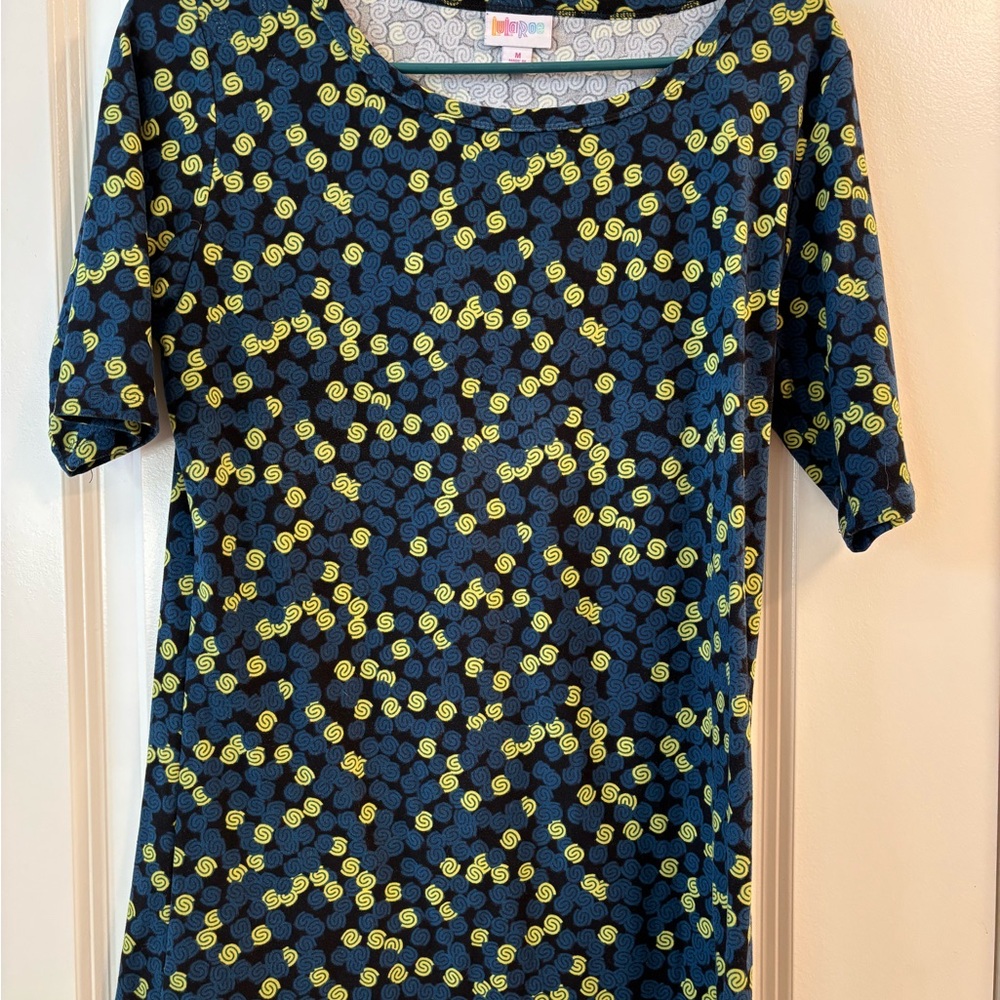Blue and Yellow Patterned blouse